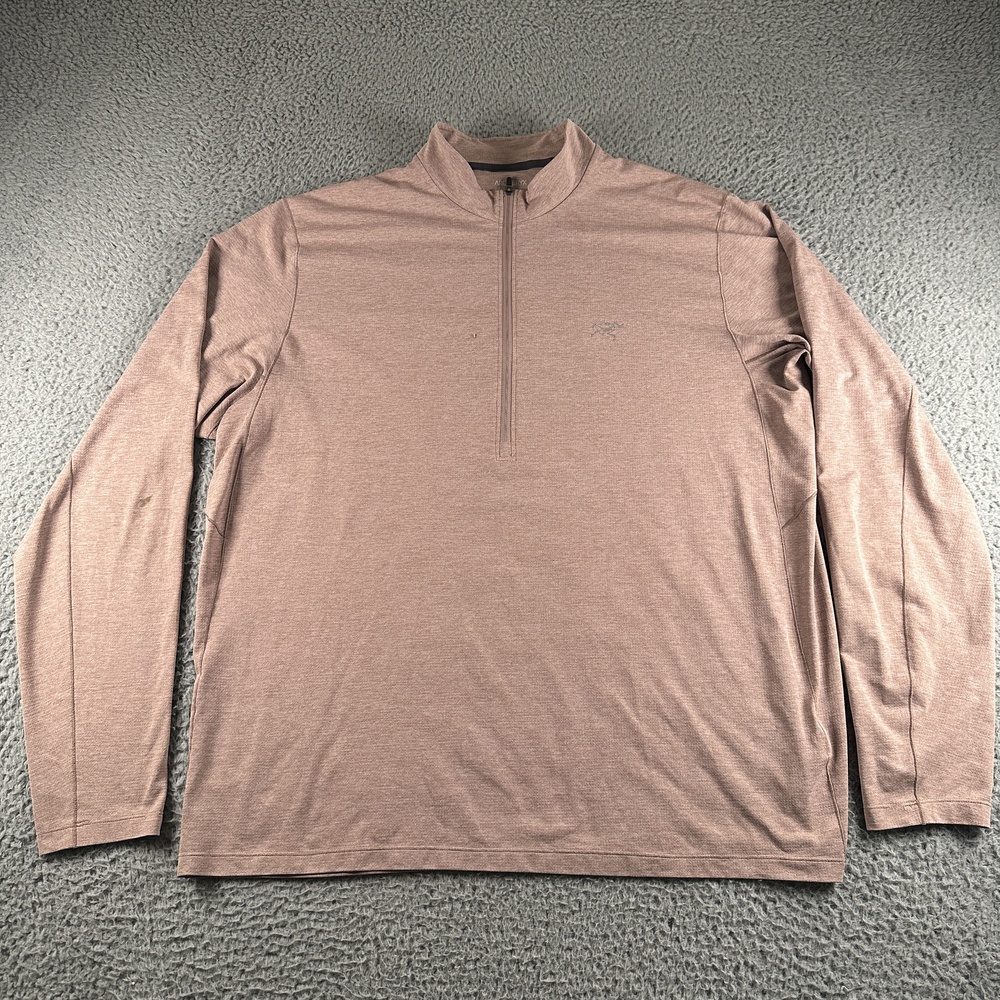 Arc'teryx Cormac Zip Neck Mens XL Red 1/4 Zip Mock Neck Lightweight Pullover